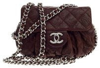 Chain Around Flap Quilted Leather Small Shoulder Bag